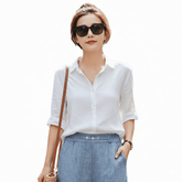 Airy Linen Blend Wide - Leg Women Trouser - Smgarment's